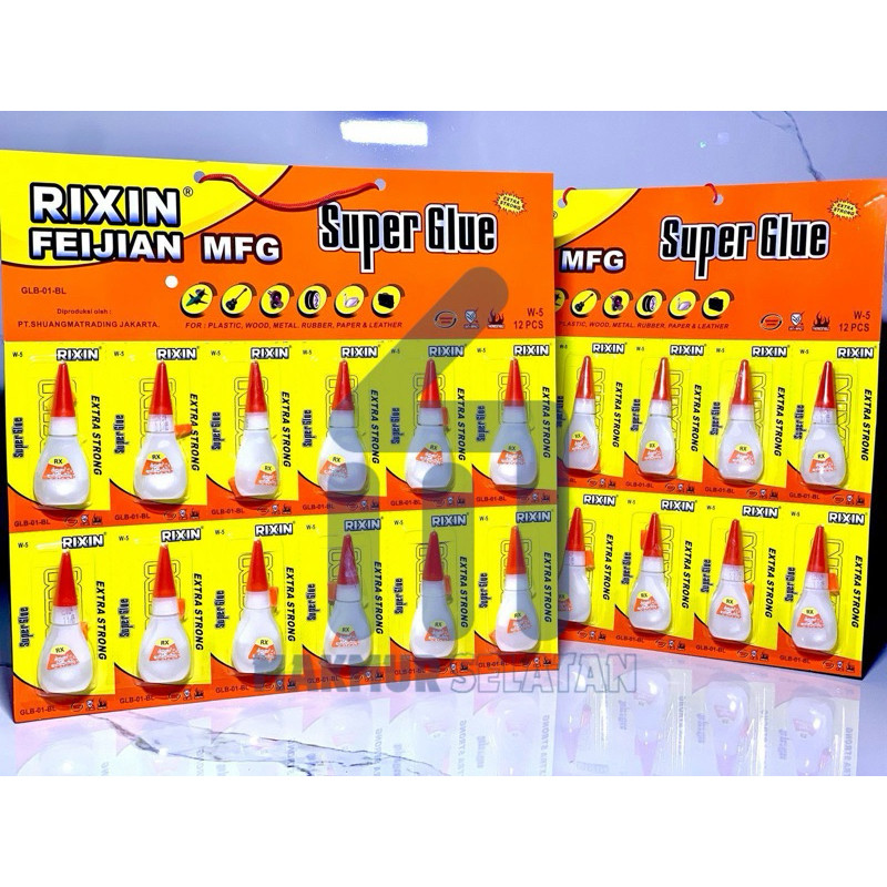 

Lem G Korea Rixin Feijian Serbaguna 1 Renceng 12 pcs / Super Glue Lem Korea Korea Rixin Feijian 502