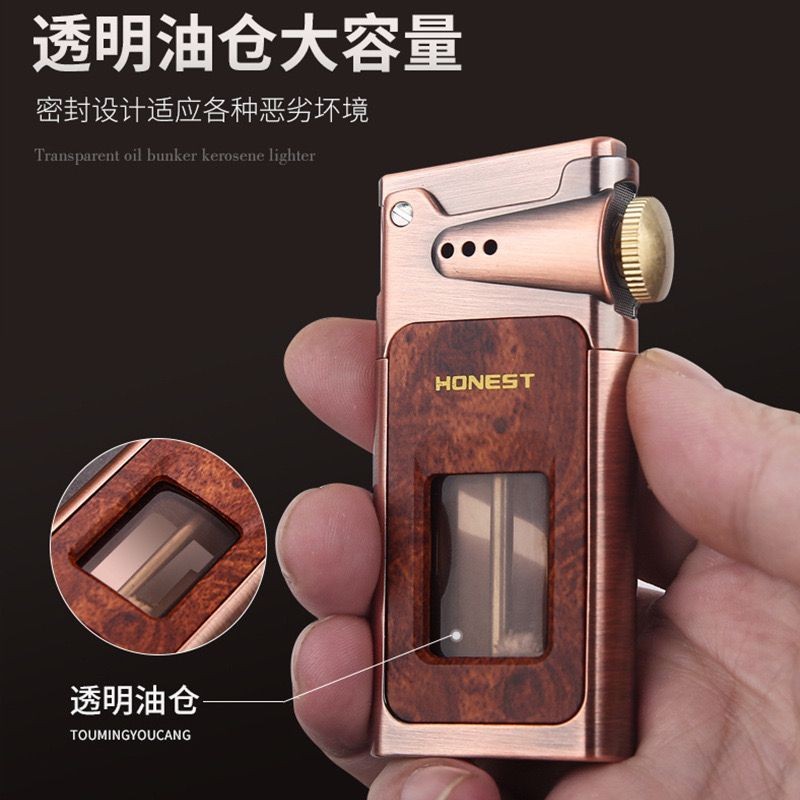 COD - Korek Api Lilin Klasik Sumbu Minyak Honest Vintage Oil Lighter Dengan Kaca Transaparant Indika