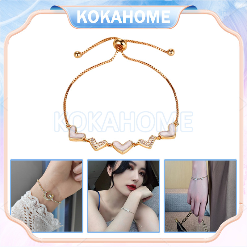 gelang serut titanium wanita korea/gelang rantai serut wanita/gelang titanium wanita anti karat