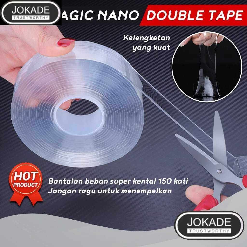 

Double Tape 3Meter Bening Super Nano double tape Isolasi Bening 2 sisi Super Kuat Tanpa Bekas
