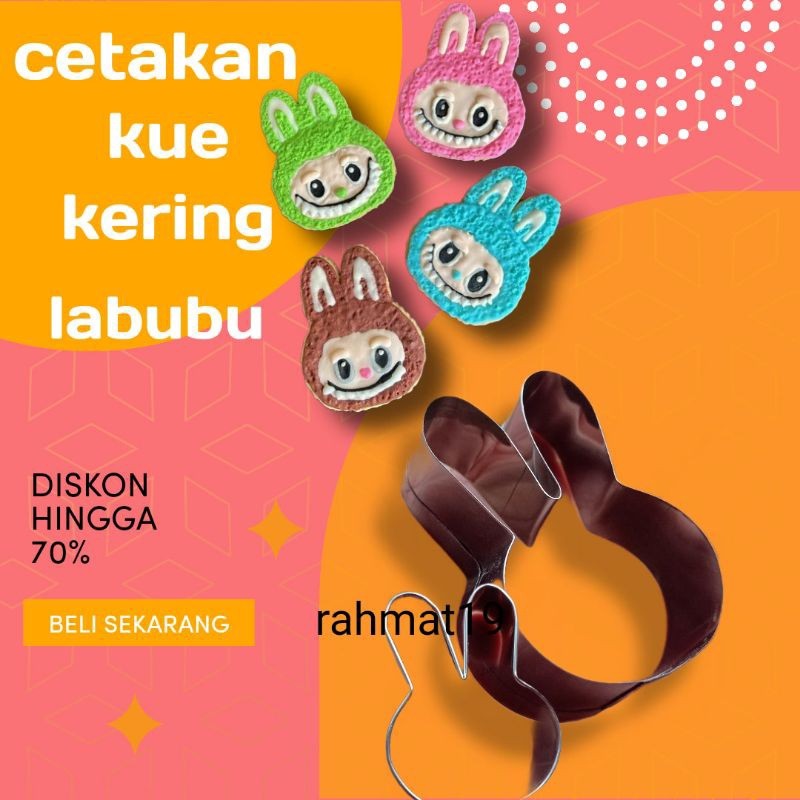 cookie cutter toys labubu viral / cetakan kue kering boneka labubu 6.5x5x2 cookie cutter Helloween I