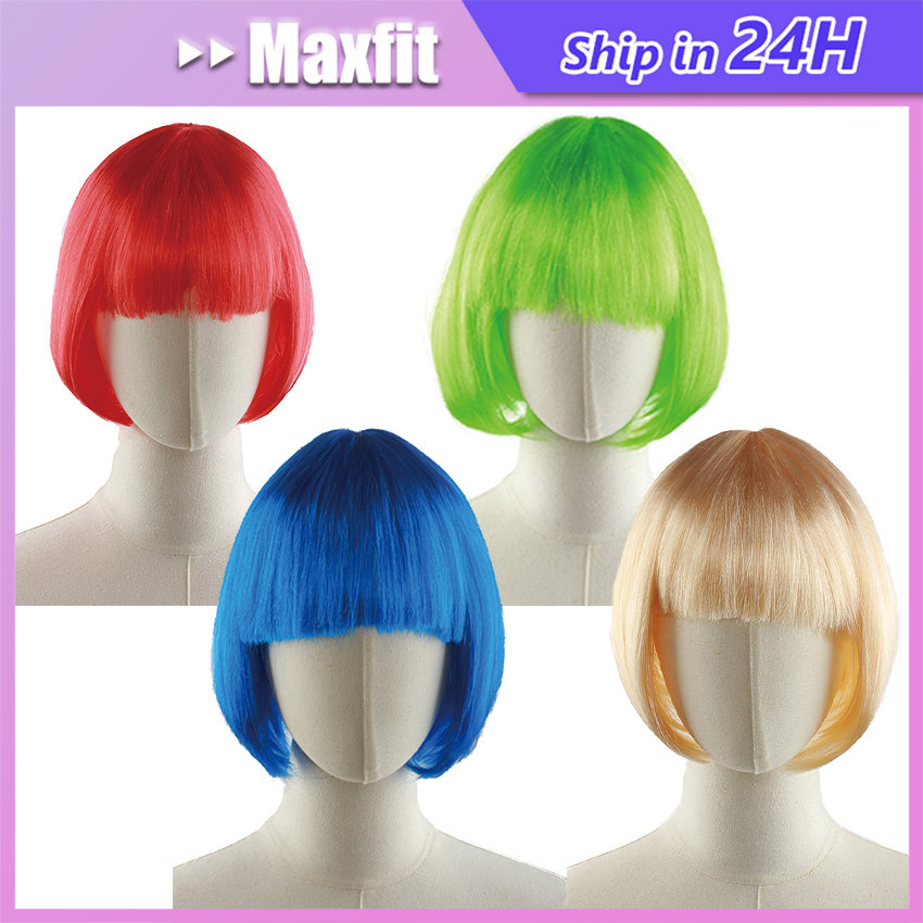Rambut Wig Bob / Wig Rambut Pendek / Wig Costplay Bob / Wig Rambut Palsu Lurus / Rambut Palsu