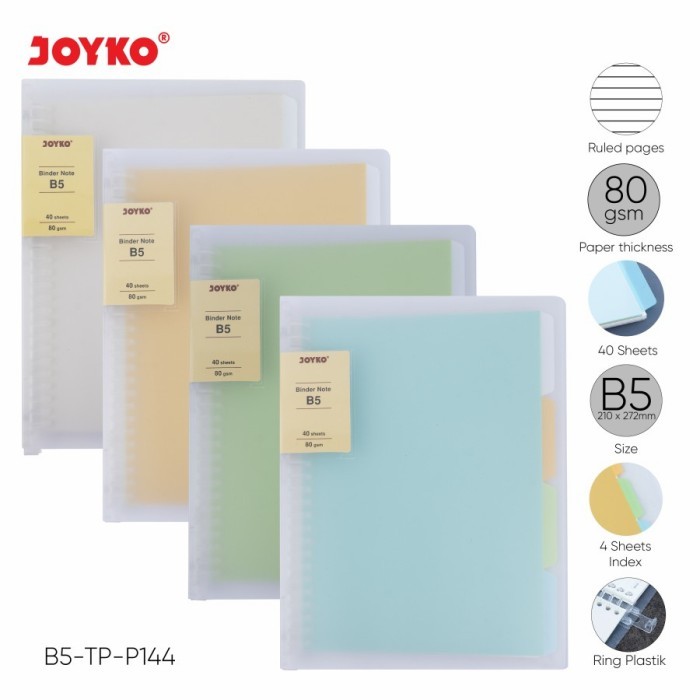 

Binder Note B5 Cover Transparan Buku Tulis Joyko B5-TP-P144