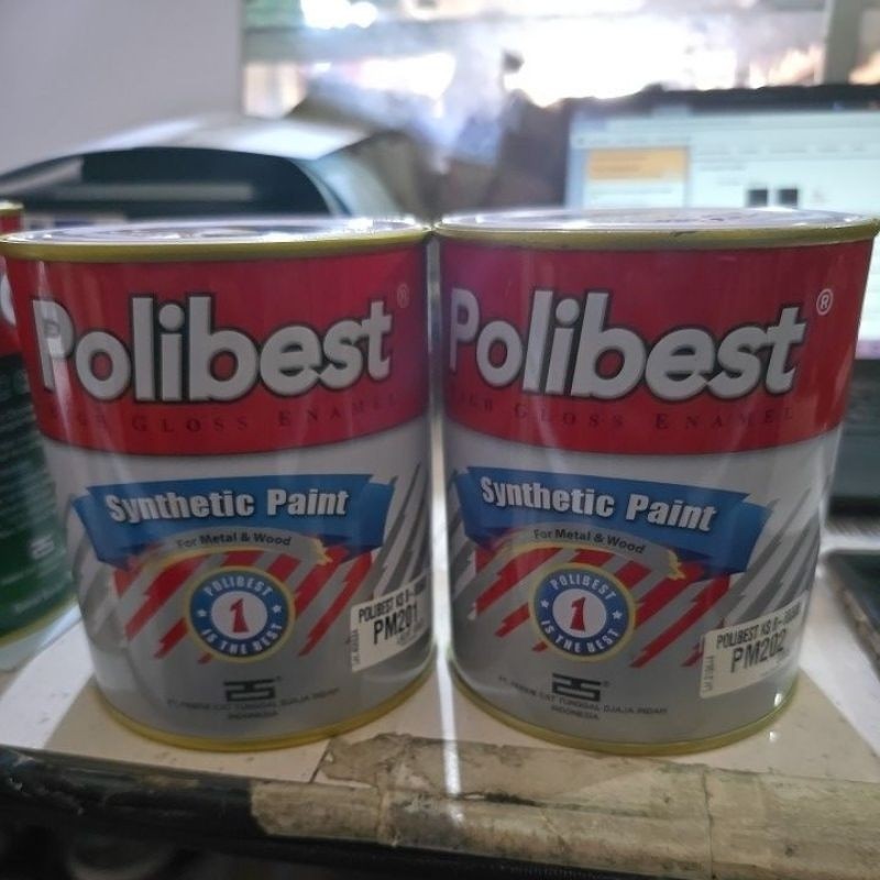 CAT EMAS GOLD KAYU BESI CAT MINYAK WARNA METALIK PENGENCER TINER POLIBEST PILIH UKURAN