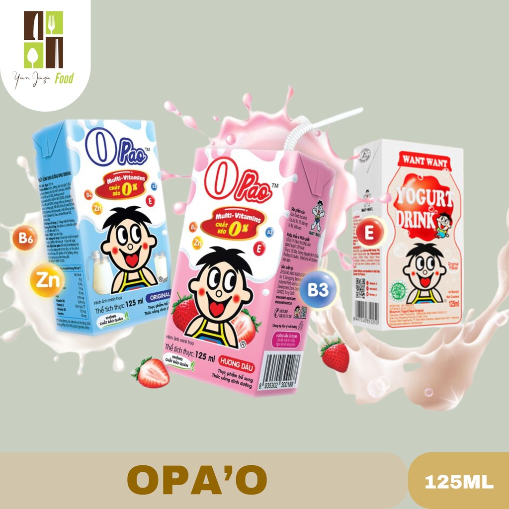 

Susu O Pao Want Want Opao Milk Drink 125 ml Original Strawberry / Yogurt Drink Kemasan 125ml