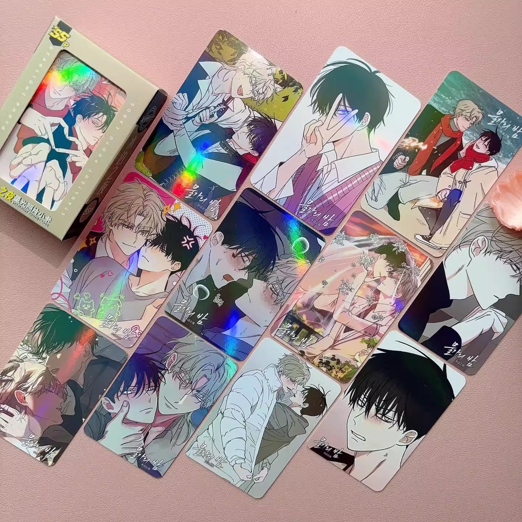 

55 Pcs/Set Korean Manga Low Tide in Twilight Starlight Photo Cards Kim Euihyun, Yeo Taeju Comic Characters Laser Lomo Card