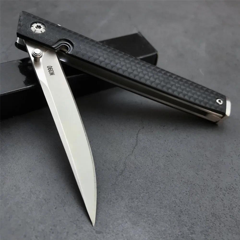 Tactical Lightweight Folding Knife Outdooor Camping Hiking EDC Tool Marked M390 Blade Nylon Handle C
