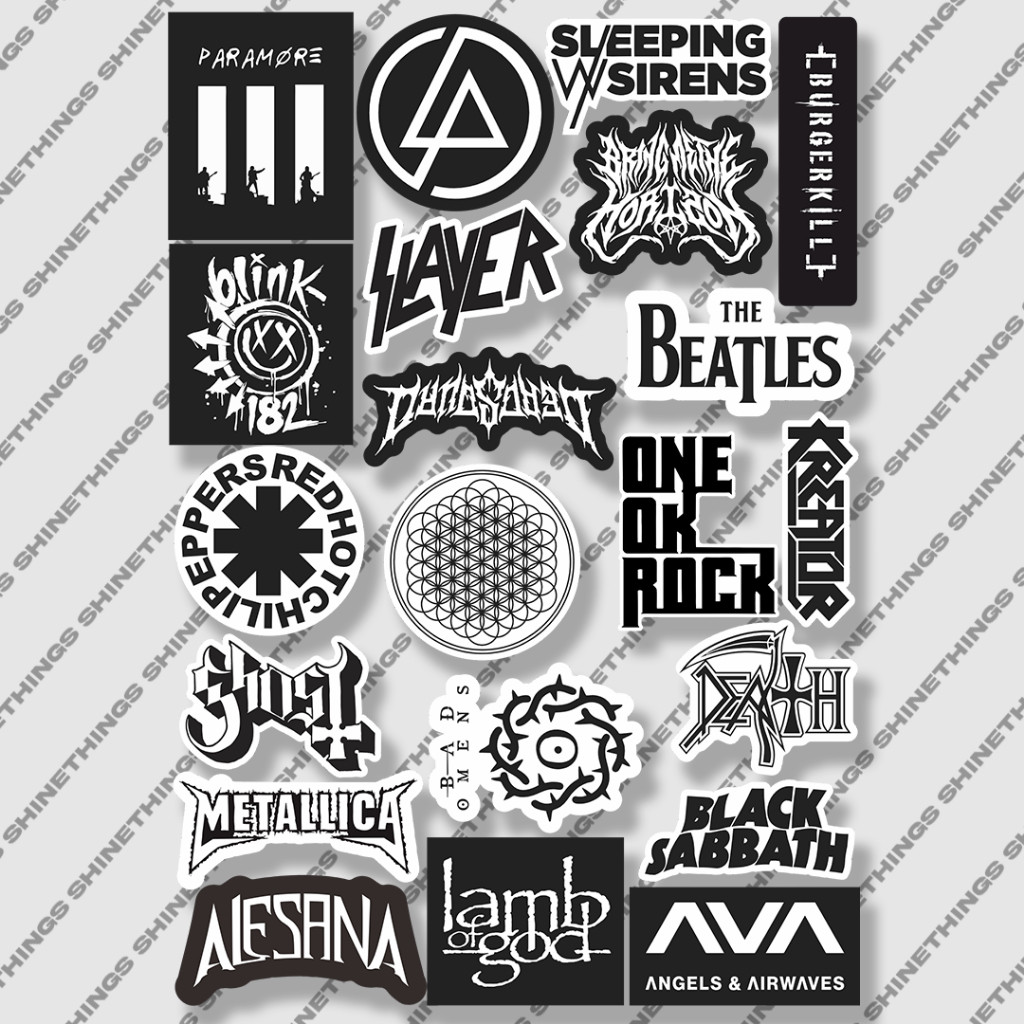 

17pcs sticker pack musik BMTH LP THE BEATLES || STIKER PACK MUSIC BAND METAL