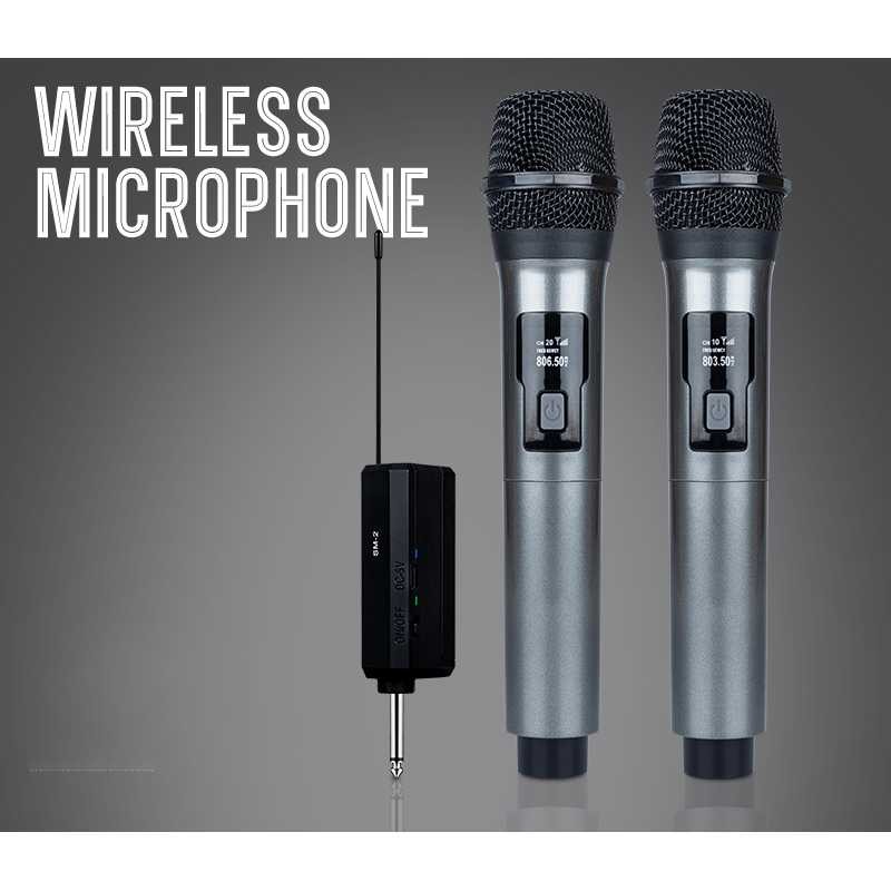 RIWORAL Microphone Karaoke Wireless Rechargeable 2 Channel UHF 2 PCS - SM2 #MikailaStoree