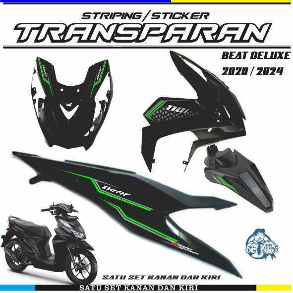 STICKER STRIPING TRANSPARAN MOTOR HONDA BEAT DELUXE/STREET 2020/2021 MOTIF SIMPLE TERBARU H1 VARIASI