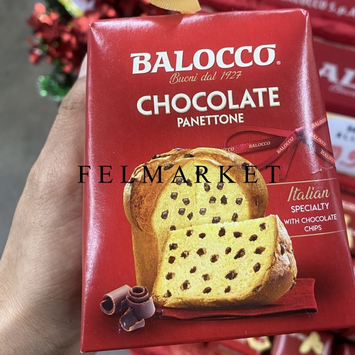 

Balocco Chocolate Panettone With Chocolate Chips Cake / Kue Natal / Cake Edisi Natal / 80 grm