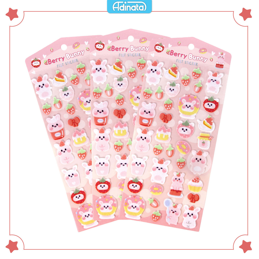 Adinata Berry Bunny Felt Stickers 2450-6181 - Adinata / Sticker