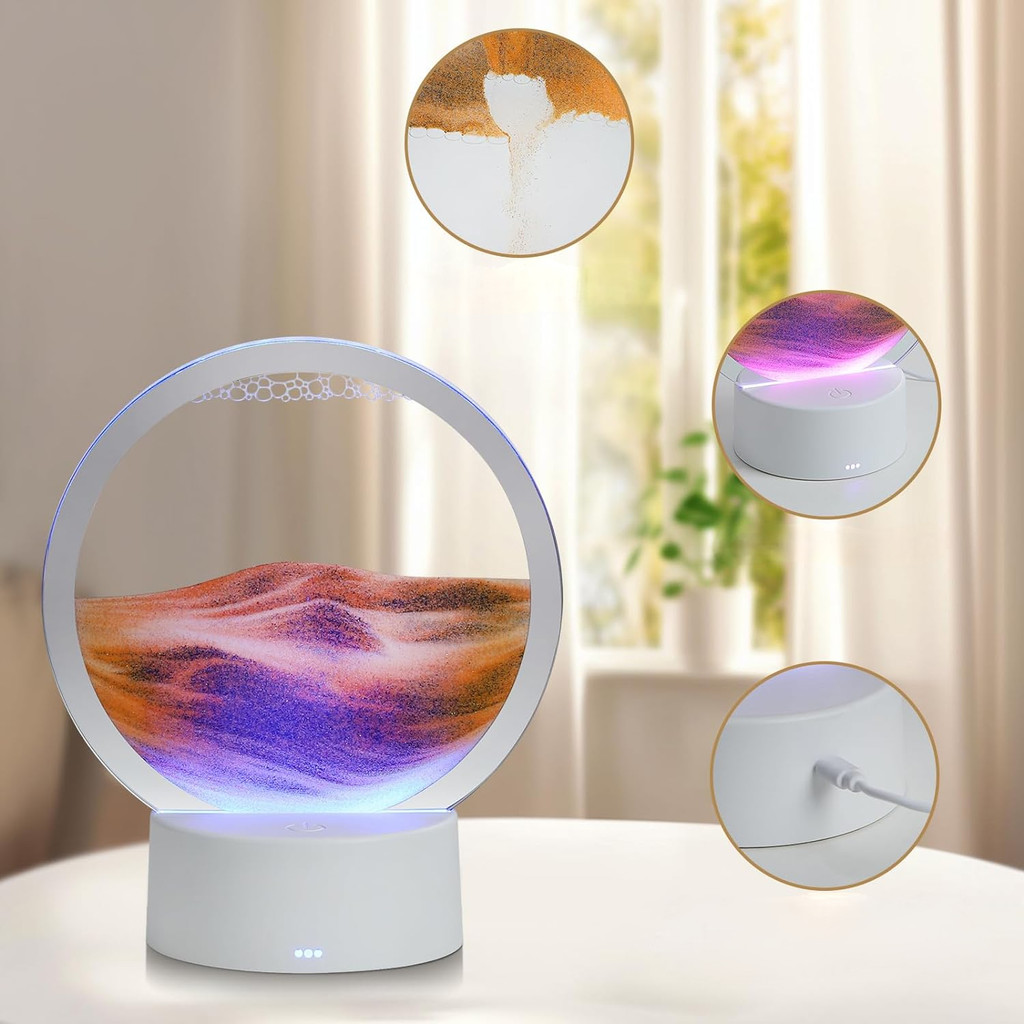 

Quicksand table lamp creative sleeping lamp ambiance lamp quicksand painting 3D three-dimensional night lamp table top decoratio