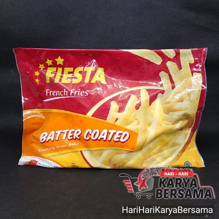 

MAKANAN BEKU FIESTA FRENCH FRIES KENTANG GORENG BATTER COATED 500GR