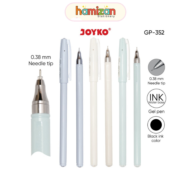 

Gel Pen Pulpen Pena Joyko GP-352 Sofuto Gel 0.38 mm / ( 1 pcs ) Pulpen Gel Sofuto Hitech 0.38 mm / Pen gel kepala jarum hitam / Needle Gel pena Pastel Gpc-352 Gpc 352 Joyko