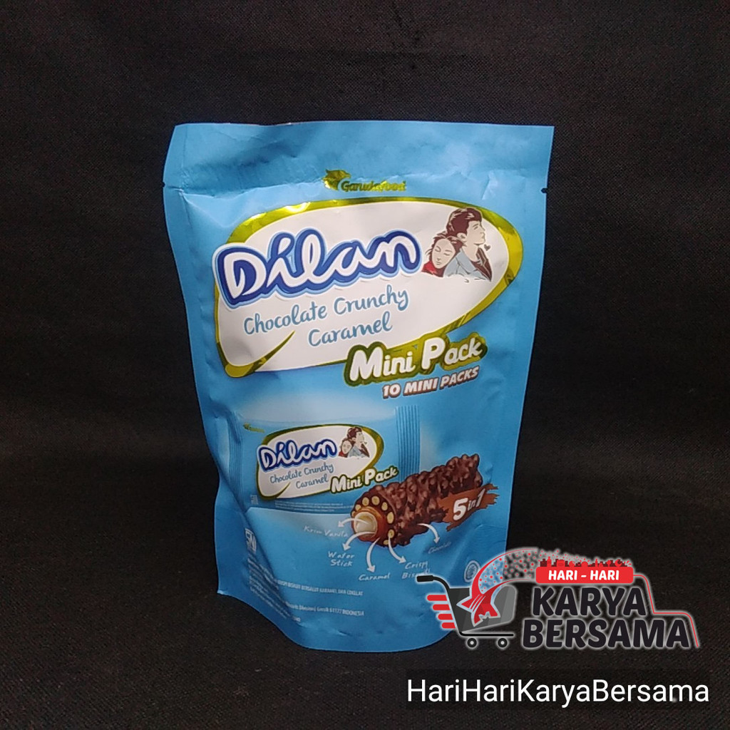 

MAKANAN RINGAN BISKUIT GARUDA FOOD DILAN CHOCOLATE CRUNCY CARAMEL POUCH 95GR