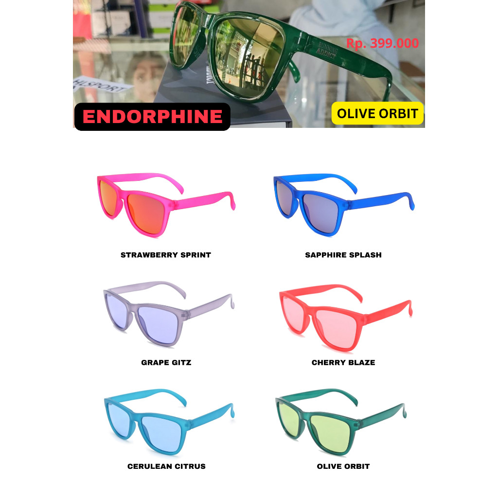 Kacamata Lari - Kacamata Running -  Kacamata Hitam - RUNNING ADDICT Endorphine Polarized UV400 Origi