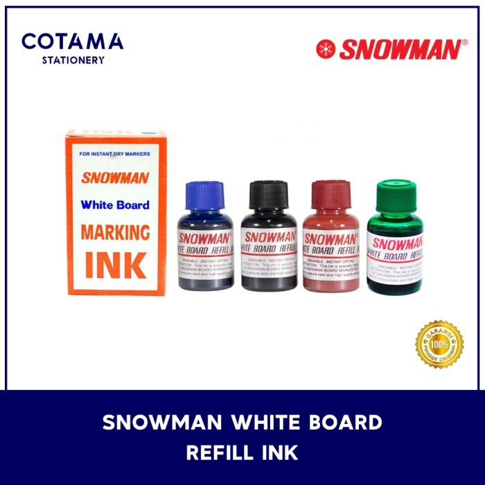 

Tinta Refill Snowman Spidol Whiteboard - Hitam Biru Merah Hijau