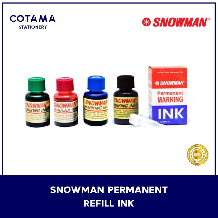 

Tinta Refill Snowman Spidol Permanent - Hitam Biru Merah Hijau