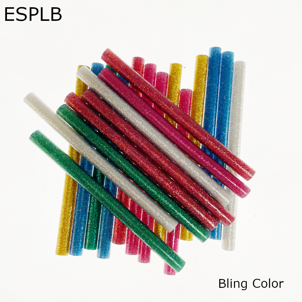 

20pcs/Set ESPLB 7mmx100mm Colorful Bling Hot Melt Glue Sticks Craft Hand Repair Tools for Glue Gun DIY Art Alloy Accessories