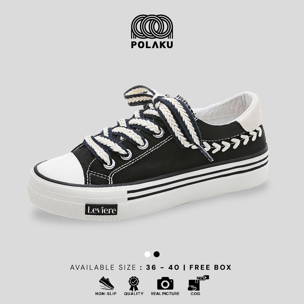 Sabeen Officeware | PLK FREE BOX Sepatu Sneakers Wanita Kanvas Korea Asli Fashion Style Best Quality