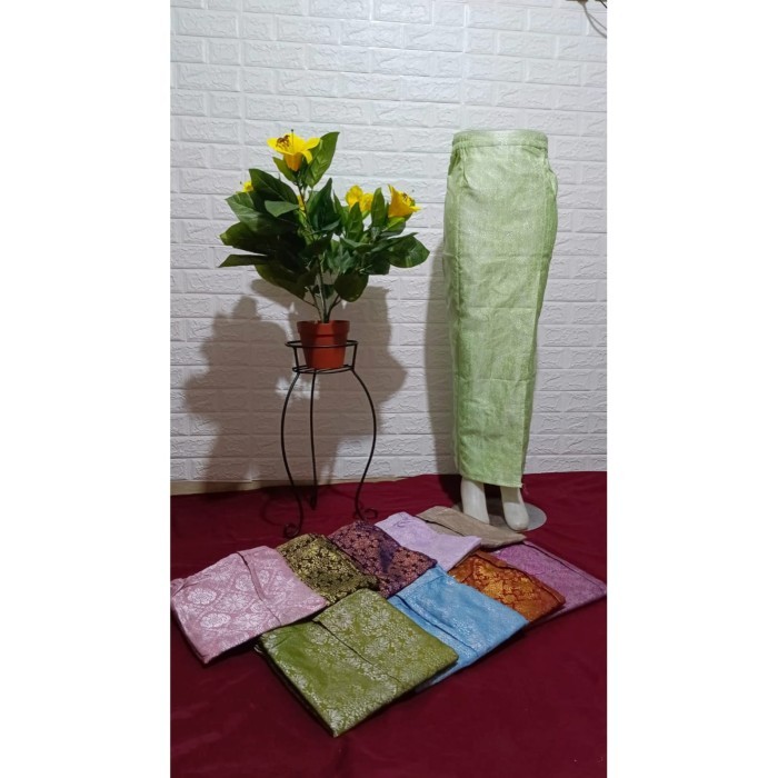 Rok Span Motif Songket/Rok Kebaya - Biru Muda, M
