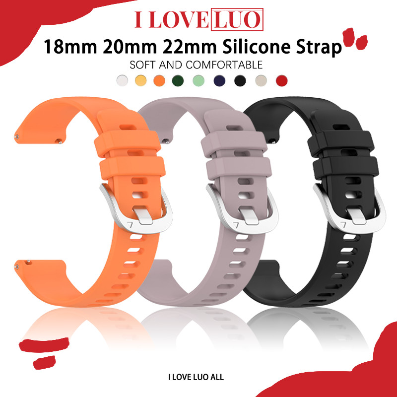 18mm 20mm 22mm Strap for Samsung Galaxy Watch FE 7 6 5 4 Silikon Silicone Sport Rubber Band Tali Jam