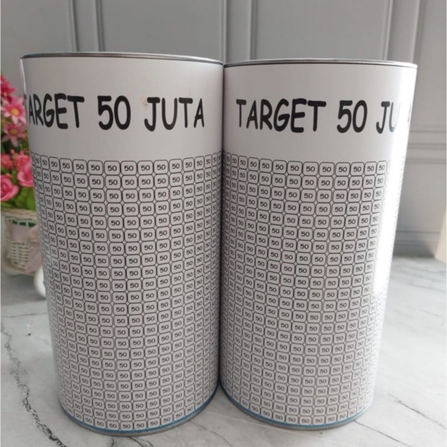 Lifestyle Tgr Celengan KALENG TARGET 50 JUTA BUKA TUTUP VIRAL  / CELENGAN TARGET SIZE JUMBO