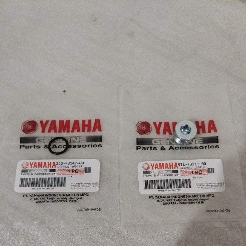 COD Baut Tutup As Skok Shock Depan + Karet O Ring Yamaha Mio Lama Original