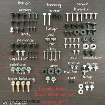 Baut full body motor (lengkap) Honda Supra X 125