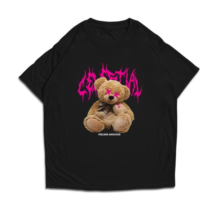 KAOS DISTRO HITAM BEAR | BAJU KAOS PRIA WANITA | KAOS HITAM BEAR