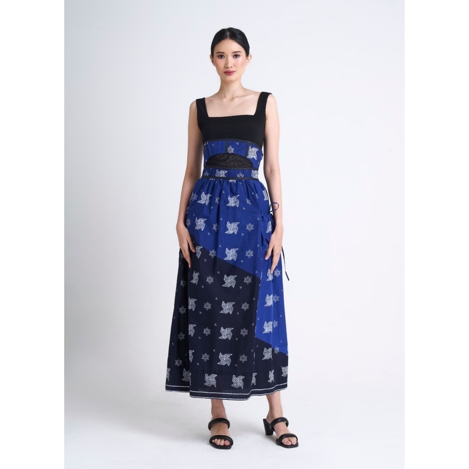 [New Collection]Promo Black-Blue Ambara Batik Skirt - OE x Wilsen Willim - Extra