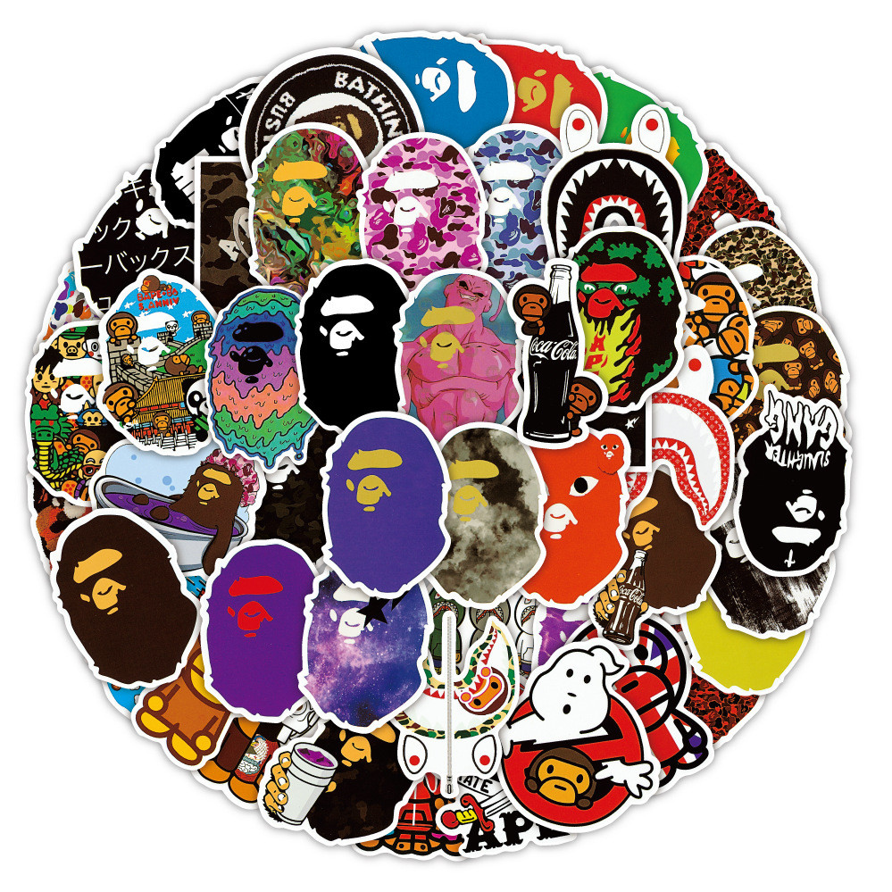 

50pcs New Ape Head Personality Graffiti Car Luggage Water Cup Scooter Waterproof Sticker Luggage Decal Laptop Suitcase Stickers