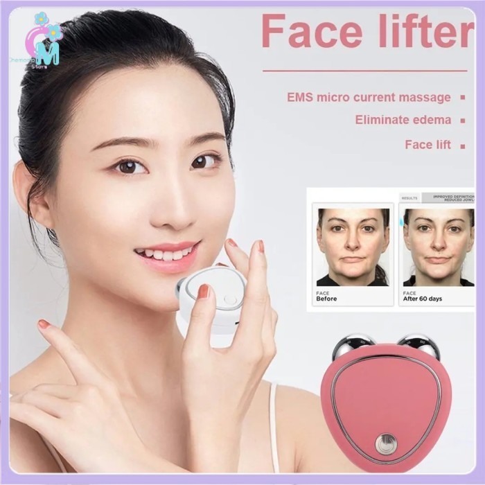 

- ROSTRO Alat Pijat Wajah Microcurrent Double Roller Rechargeable - S-023 -
