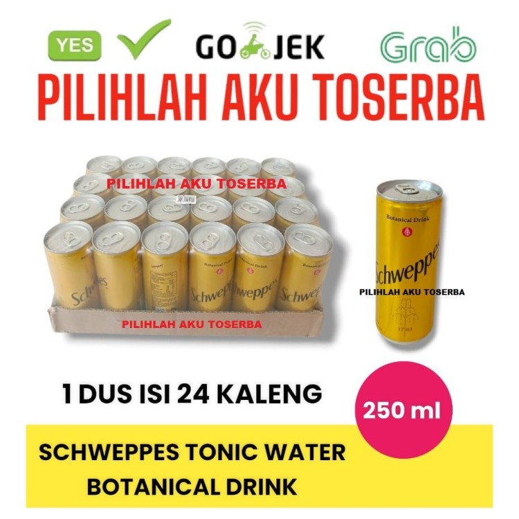 

Schweppes Tonic Water BOTANICAL DRINK Kaleng CAN 250 ml - ( HARGA 1 DUS )