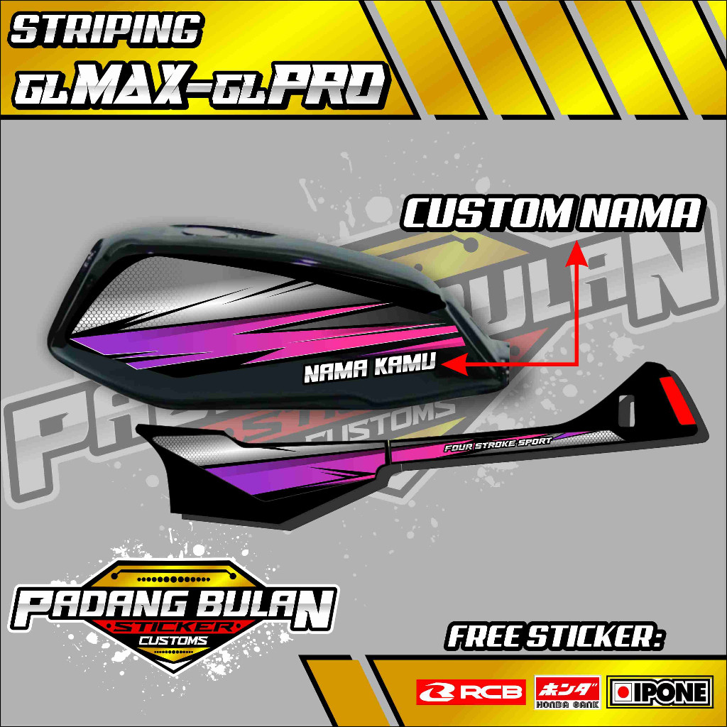 STRIPING VARIASI GL PRO GL MAX CUSTOM NAMA STRIPING HONDA GL HEREX RACING