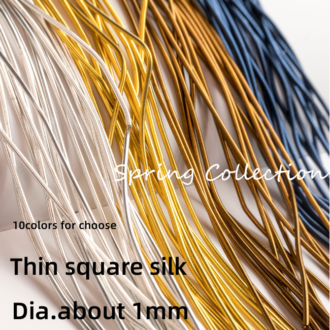 10g/lot 1mm square silk bright hand Cross Stitch Embroidery thread french bullion wire Metal  Indian