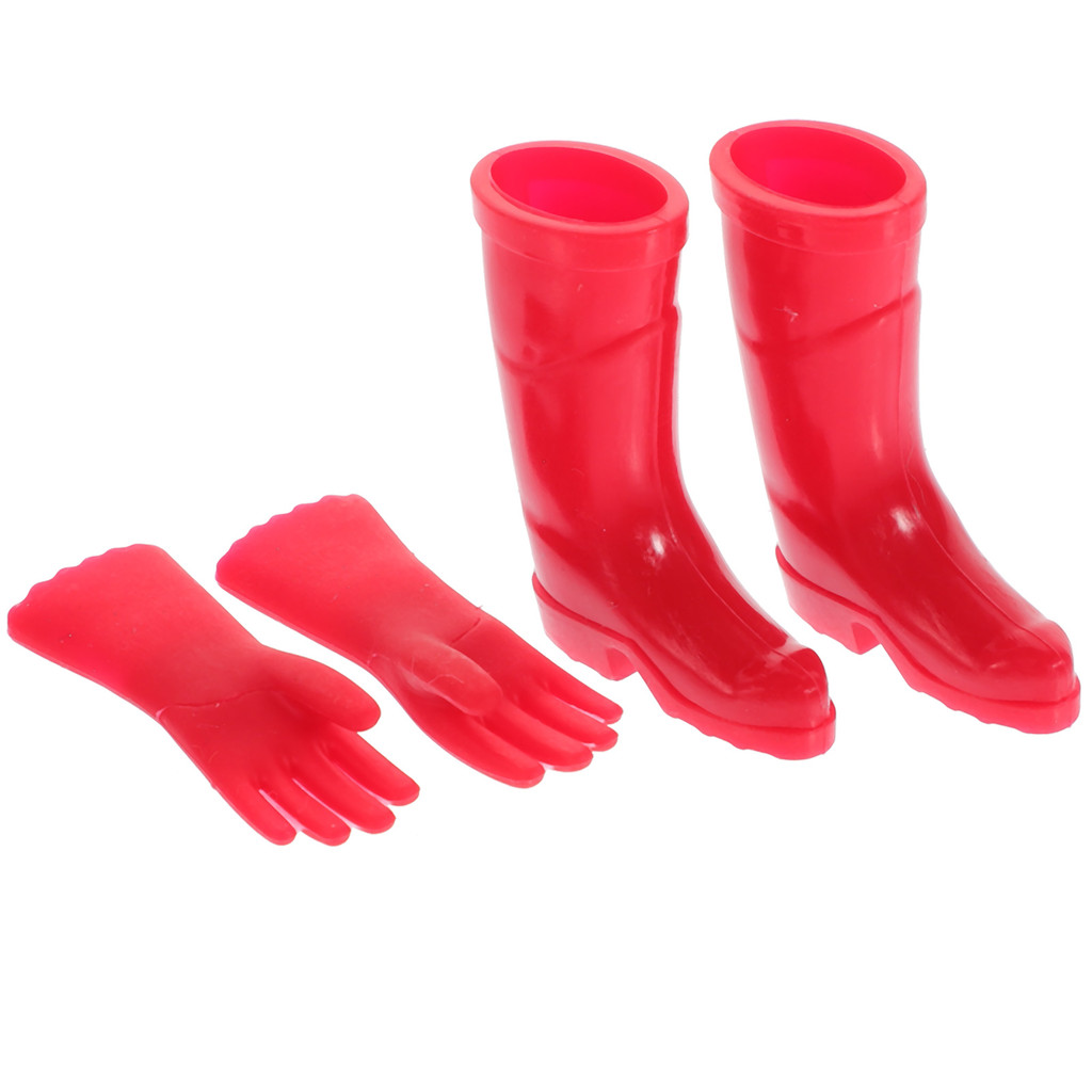 

Mini Rain Boots Gloves House Rainshoes and Miniature Model Small Decorations