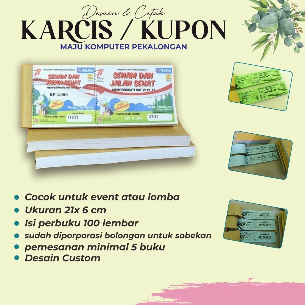 

CETAK KARCIS PARKIR DAN KUPON UNDIAN LOMBA ISI 100