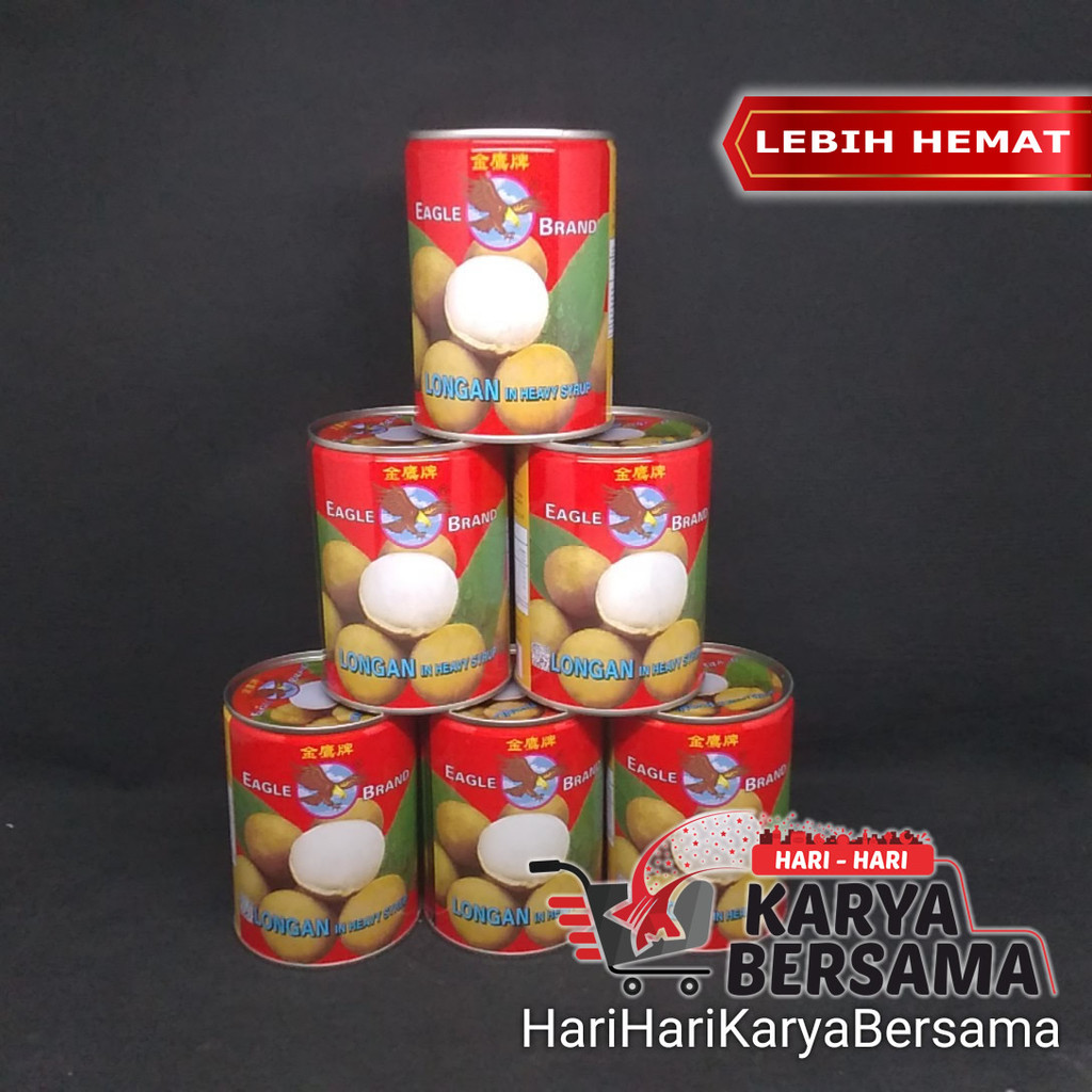 

BUAH KALENG EAGLE BRAND LONGAN IN HEAVY SYRUP PER-PACK ISI 6'S X 565GR