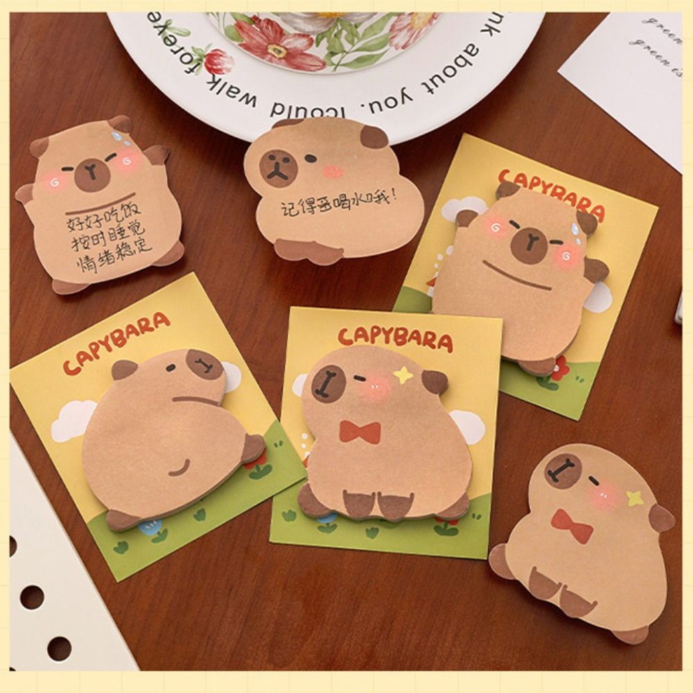 

Cartoon Capybara Sticky Notes Cute Stationery Self-adhesive Memo Pad School Supplies 30 Sheets To Do List