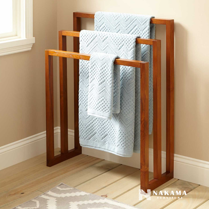 Stand Hanger Gantungan Handuk Kayu Minimalis GH01