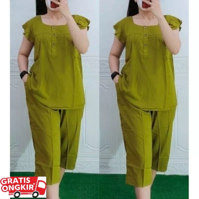 Setelan Bangkok 7/8 Rayon Premium | Setelan Wanita Rayon Polos | Setelan Rayon Premium Quality
