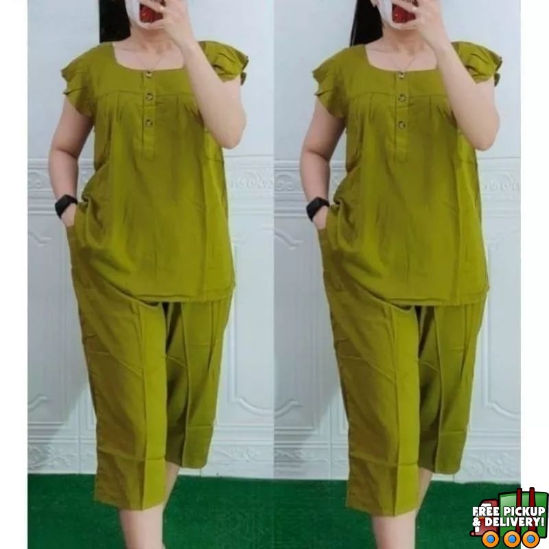 Setelan Bangkok 7/8 Rayon Premium | Setelan Wanita Rayon Polos | Setelan Rayon Premium Quality