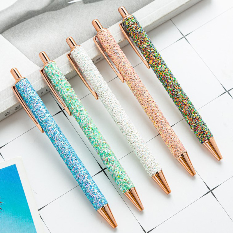 

1Pc Luxury Cute Sparkly Ballpoint Pen Wedding Metal Stationery School Office Supply High Quality Pens