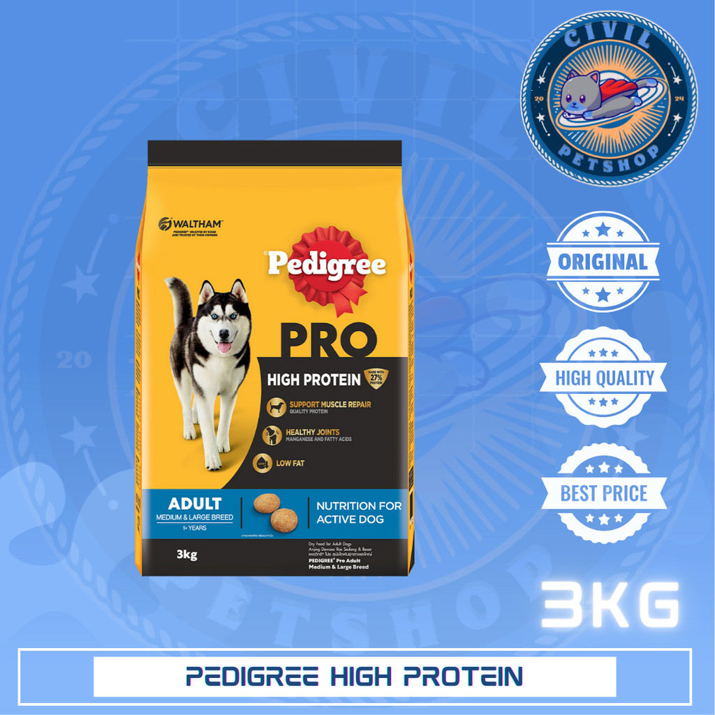 Pedigree Pro High Protein Adult Medium & Large Breed 3kg