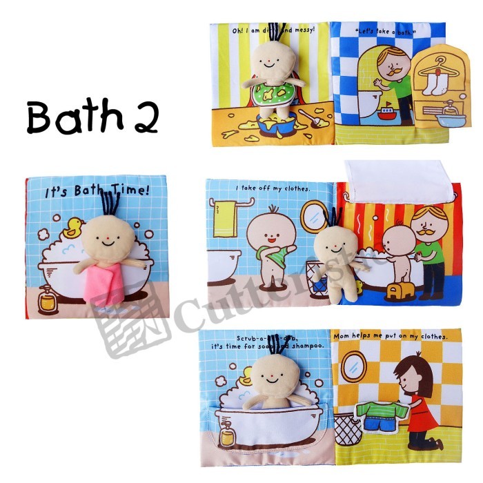 Soft Book Bayi Newborn Bath Potty Training, Mandi Buku Kain - Potty Time