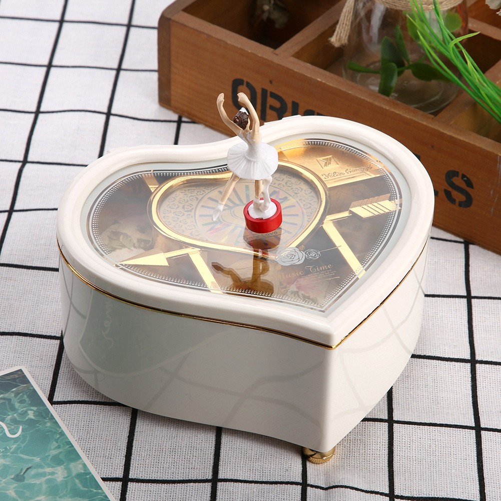 Ballet Music Box Gift Girl Gift Girl Music Box Heart shaped Dance Ballet Music Box Jewelry Spinning 