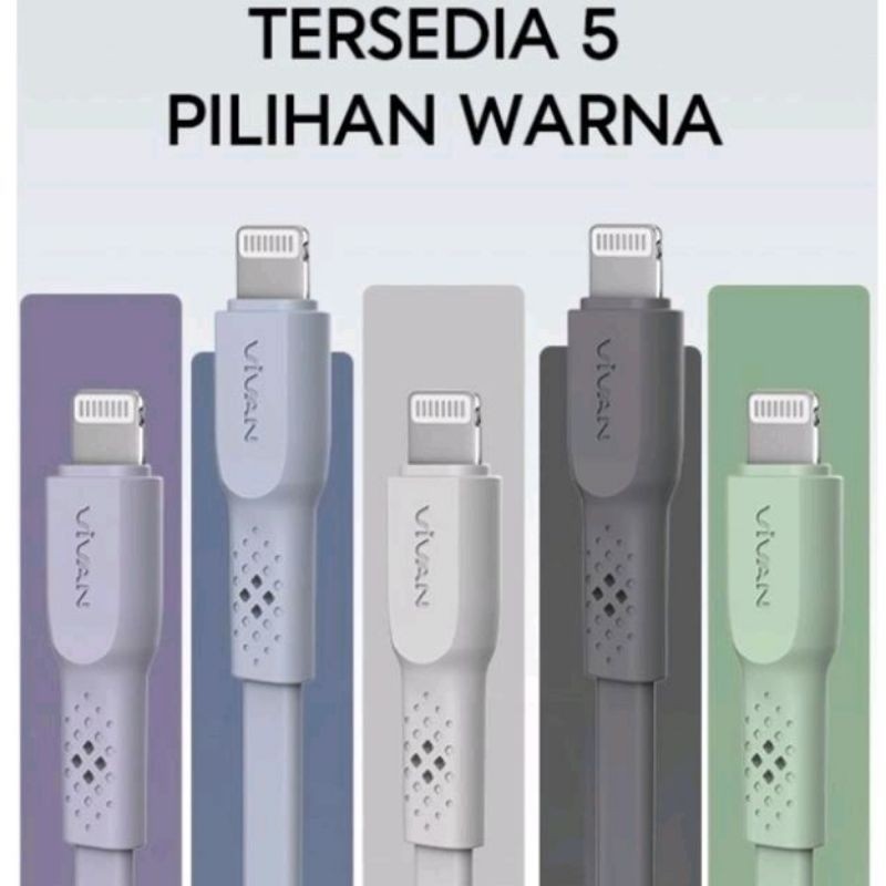 [ ECERAN ]- kabel data usb vivan lightning fast charging 2.4A untuk hp IP CSL100 ori