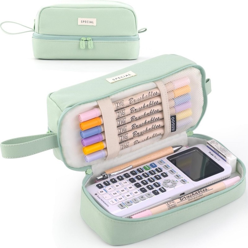 

Big Capacity Large Pencil Case Pen Pouch Bag with 2 Compartments for Girls Boys Teen School Students Adults